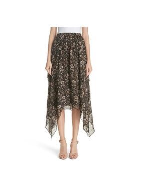 Ulla Johnson Torri Handkerchief Hem Paisley Skirt